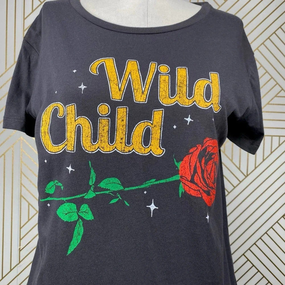 Chaser Wild Child Charcoal Graphic Tee T-Shirt‎ - Picture 3 of 9